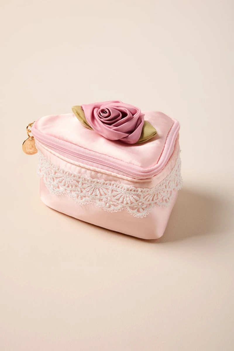 Rose Cake Slice Cosmetic Bag
