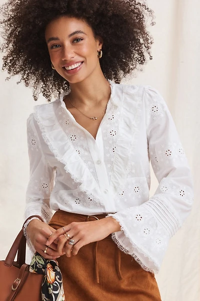 Alexis Eyelet Button Down Top