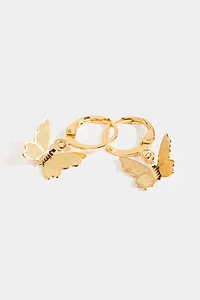 Dana Butterfly Charm Huggie Earrings