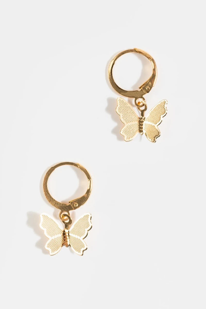 Dana Butterfly Charm Huggie Earrings