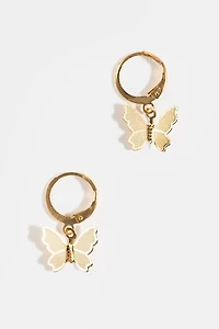 Dana Butterfly Charm Huggie Earrings