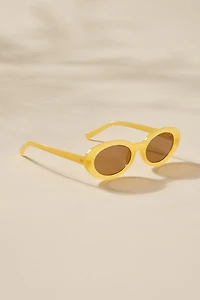 Jackie Yellow Oval Sunglasses