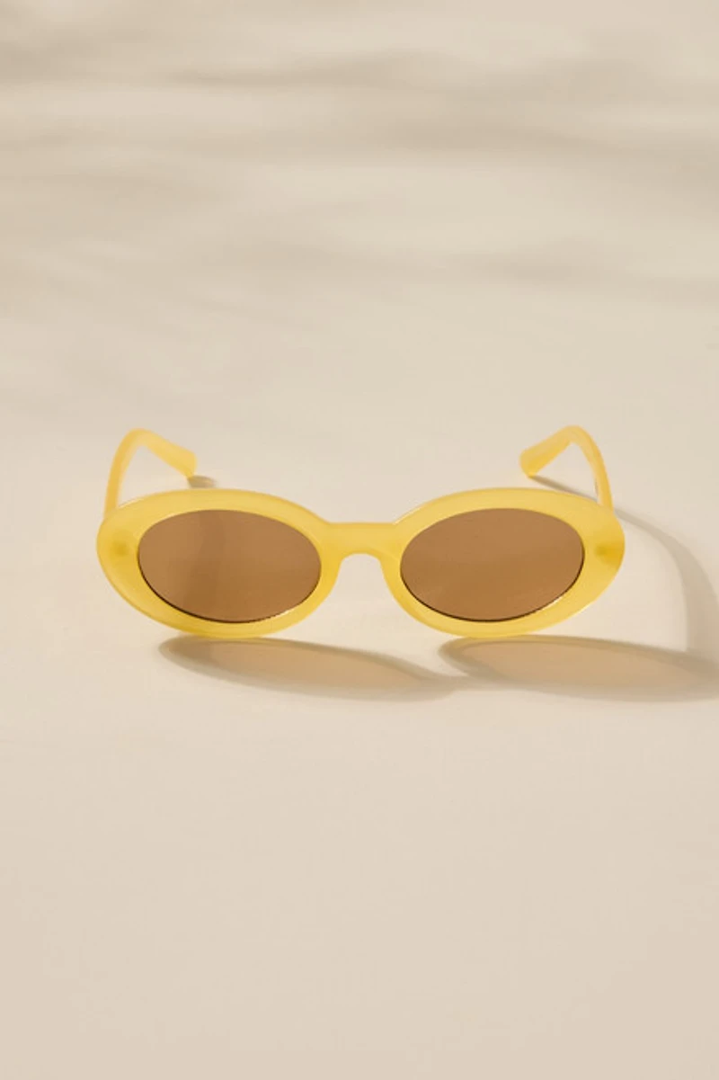 Jackie Yellow Oval Sunglasses