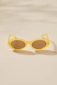 Jackie Yellow Oval Sunglasses