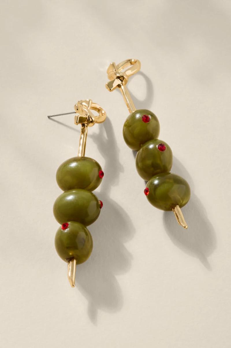 Olives On A Pick Drop Earrings