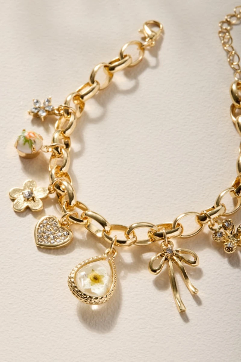Emma Mixed Flower Charm Bracelet