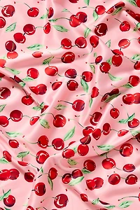 Cherry Print Satin Scarf