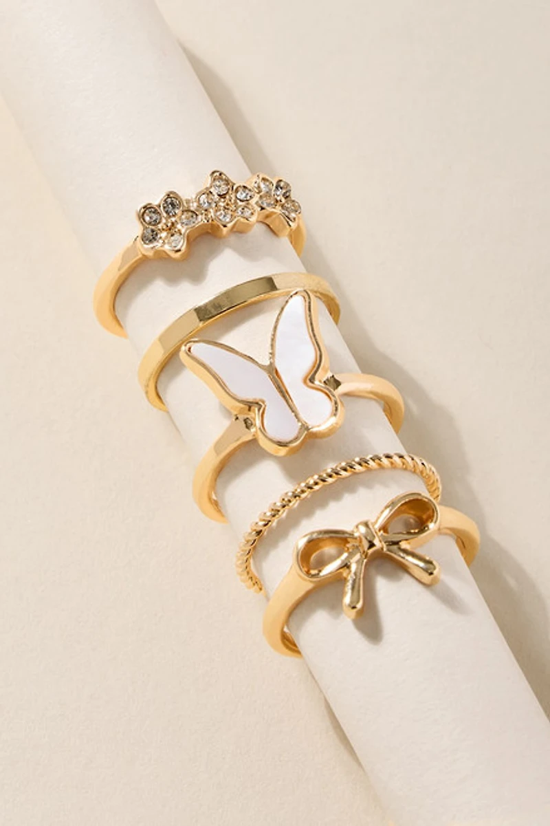 Anne Butterfly Ring Set