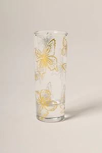 Gold Foil Butterfly Tall Shot Glass