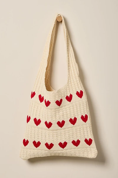 Laura Heart Knitted Tote Bag