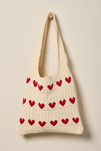Laura Heart Knitted Tote Bag