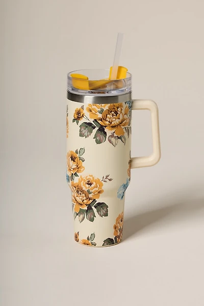 Golden Flower Print Tumbler 40oz