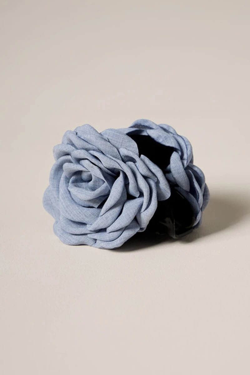 Marcia Denim Rosette Hair Claw