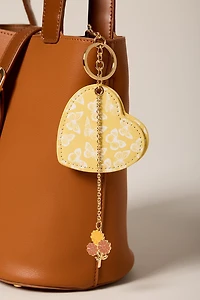 Vegan Leather Heart Mirror Keychain