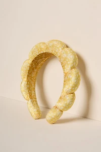 Gold Floral Puffy Spa Headband