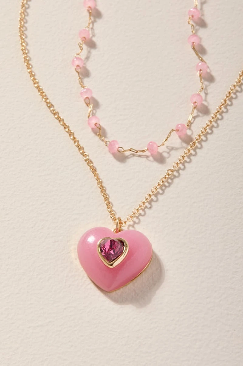 Alice Puffy Heart Pendant Necklace