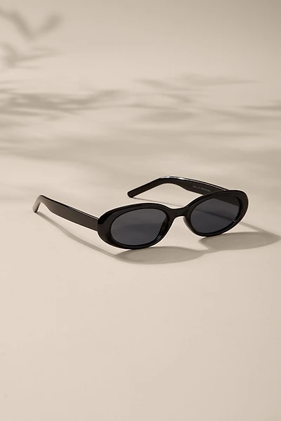 Amelia Black Oval Sunglasses
