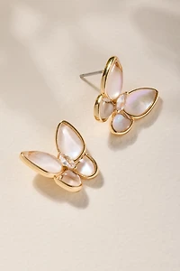 Butterfly Cat Eye Stud Earrings