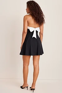 Maria Bow Back Strapless Mini Dress