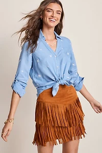 Carol Embroidered Button Down Top