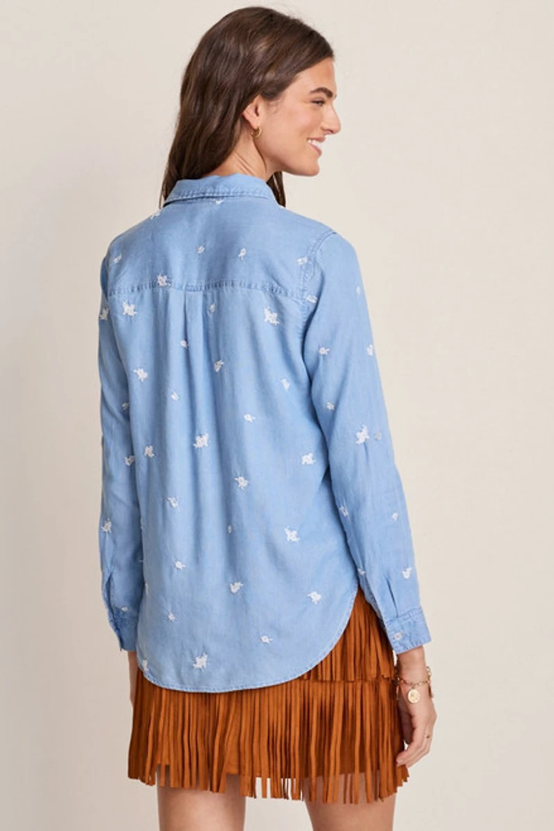 Carol Embroidered Button Down Top