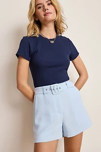 Hillary Belted Trouser Shorts
