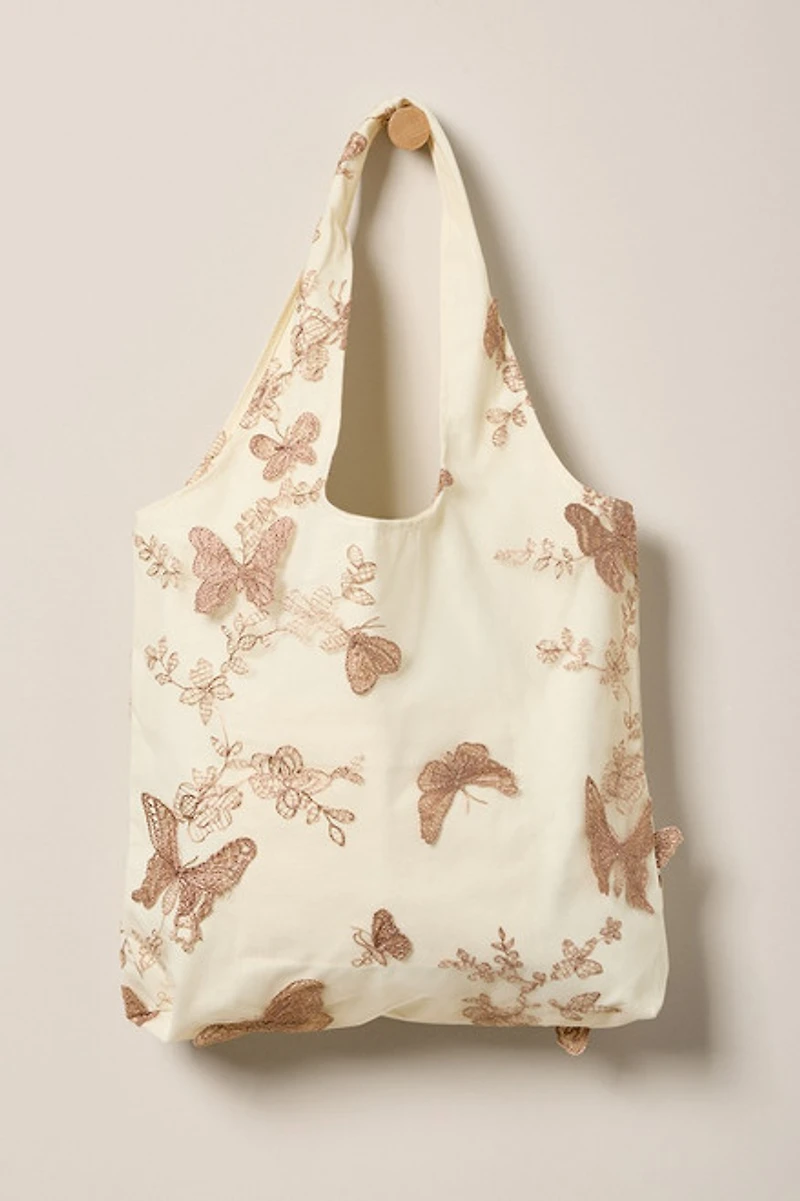 Marla Butterfly Applique Tote Bag