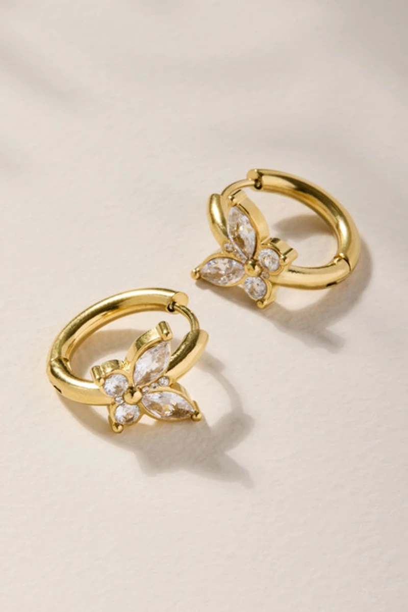 Pam Stainless Steel Butterfly Huggie Hoop Earrings