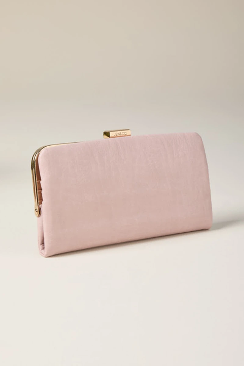 Nina Large Faux Leather Pink Card Case