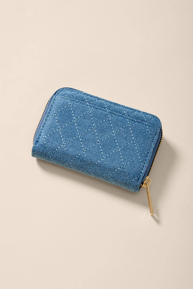Carla Quilted Denim Card Case