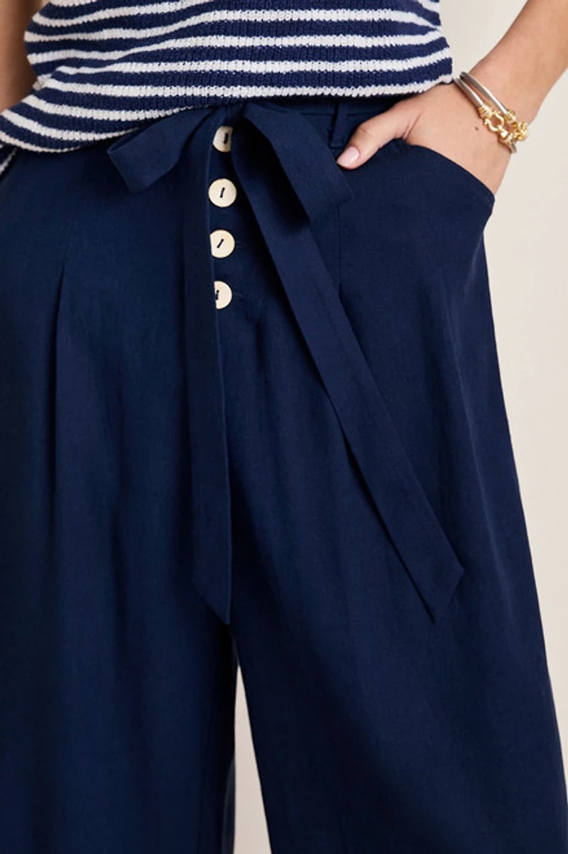 Lilla Button Front Culotte Pants