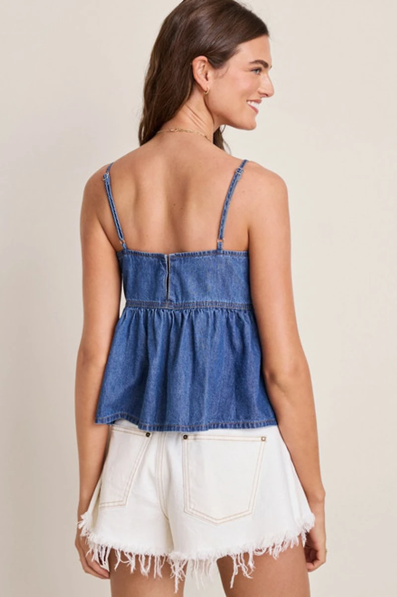 Bridget Denim Babydoll Top
