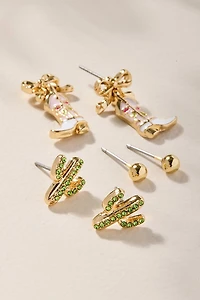 Mia Cowboy Boot Drop Earring Set