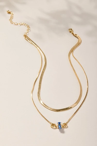 Brandy Layered Snake Chain Pendant Necklace