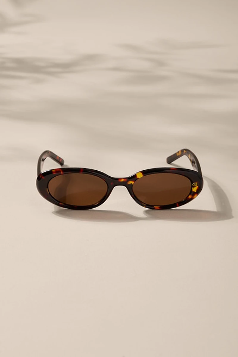 Amelia Tort Shell Oval Sunglasses