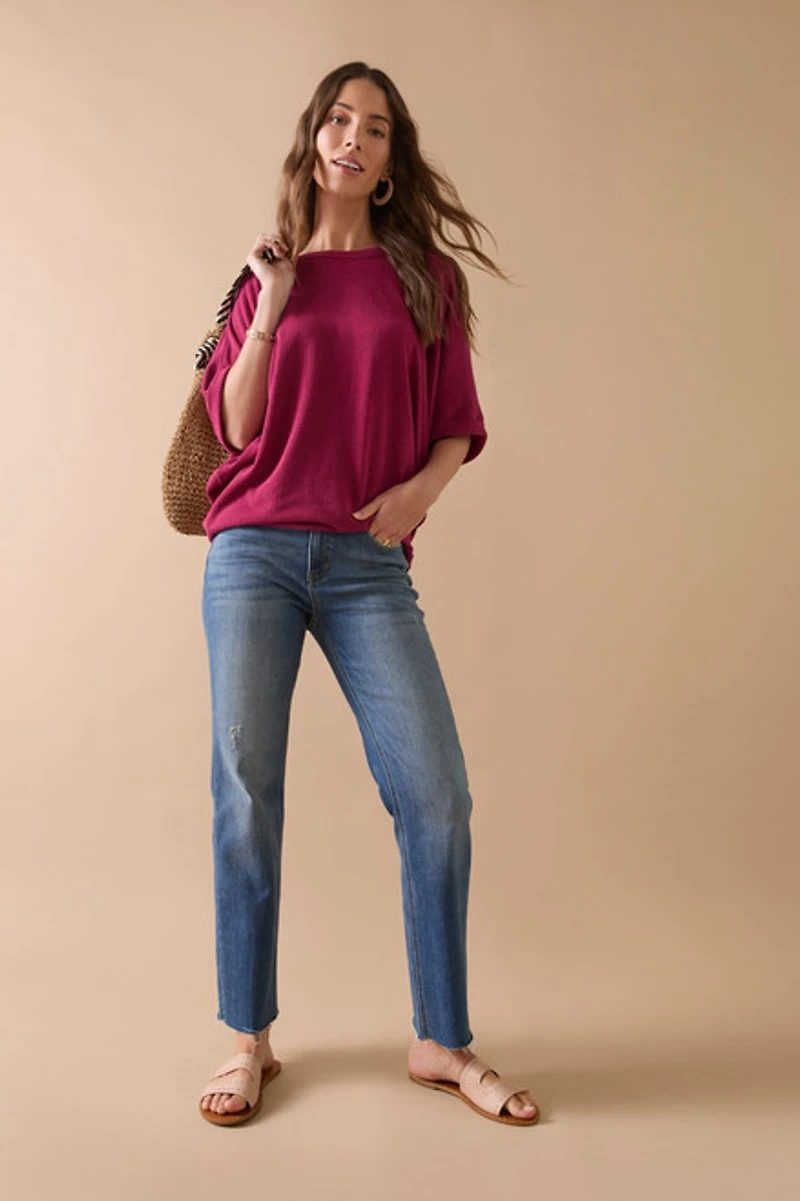 Annabeth Crew Neck Dolman Tee