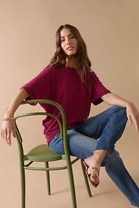 Annabeth Crew Neck Dolman Tee