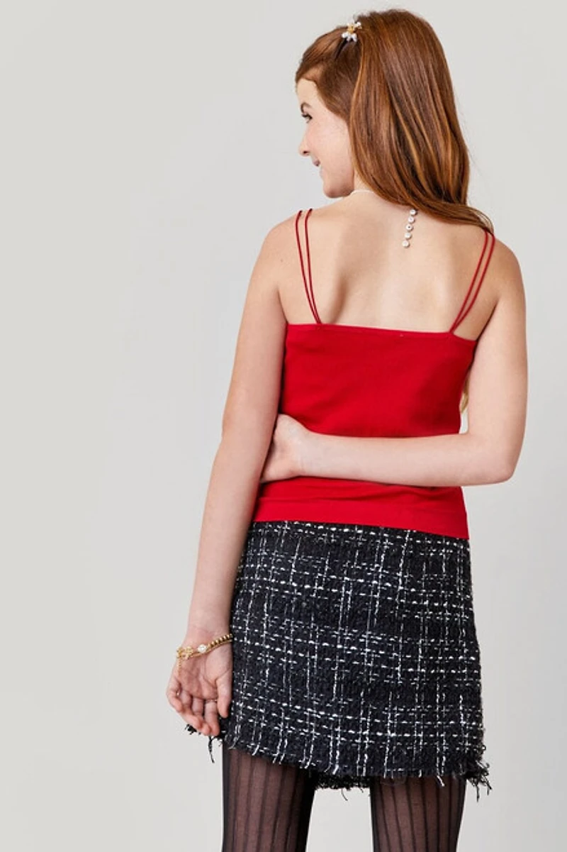 Hello Franki Red Seamless Double Strap Cami for girls