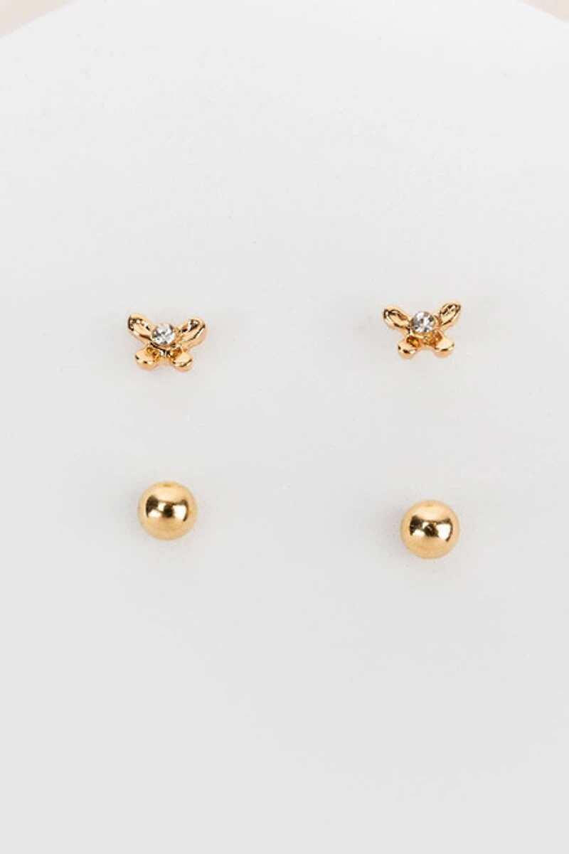 Hello Franki Butterfly Stud Earring Set for girls