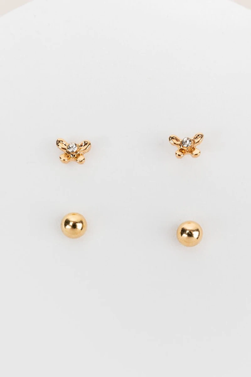 Hello Franki Butterfly Stud Earring Set for girls