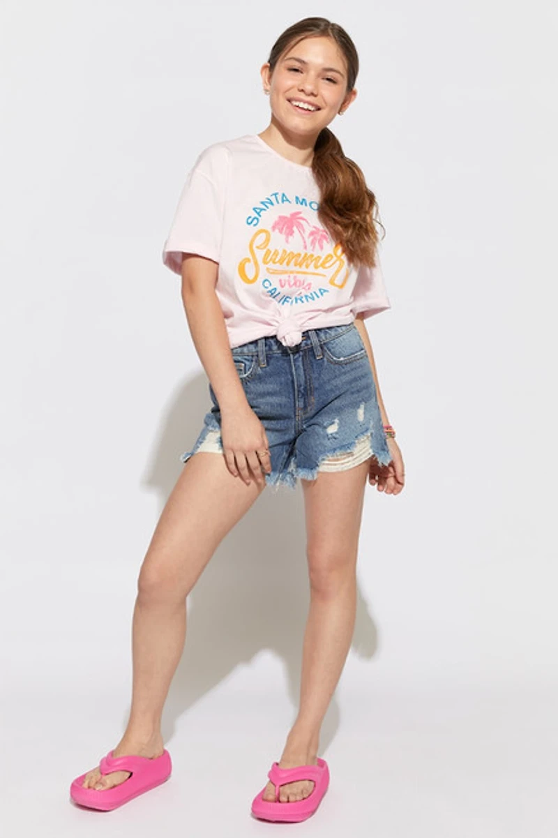 Hello Franki Summer Vibes Graphic Tee for girls