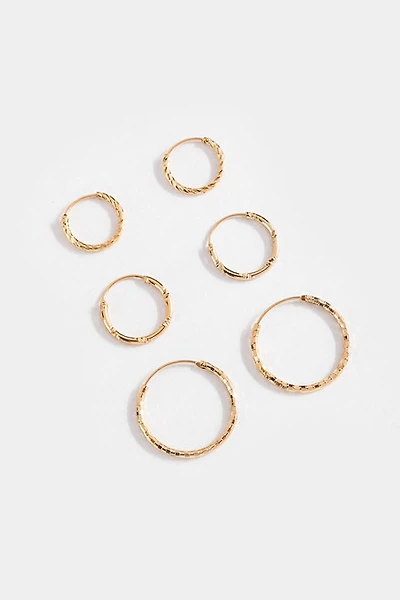 Adelynn Textured Hoop Set