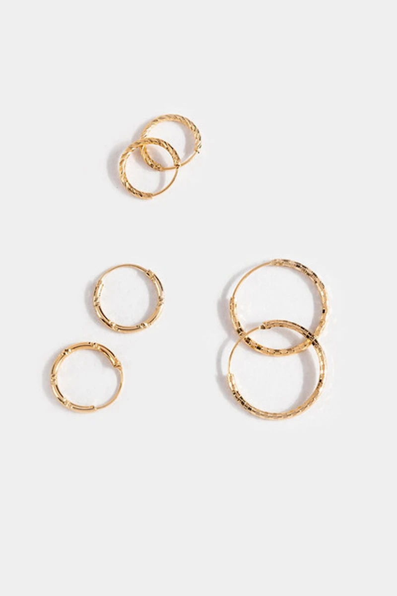 Adelynn Textured Hoop Set