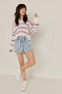 Harper Heritage Front Tie Acid Wash Shorts
