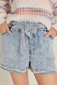 Harper Heritage Front Tie Acid Wash Shorts