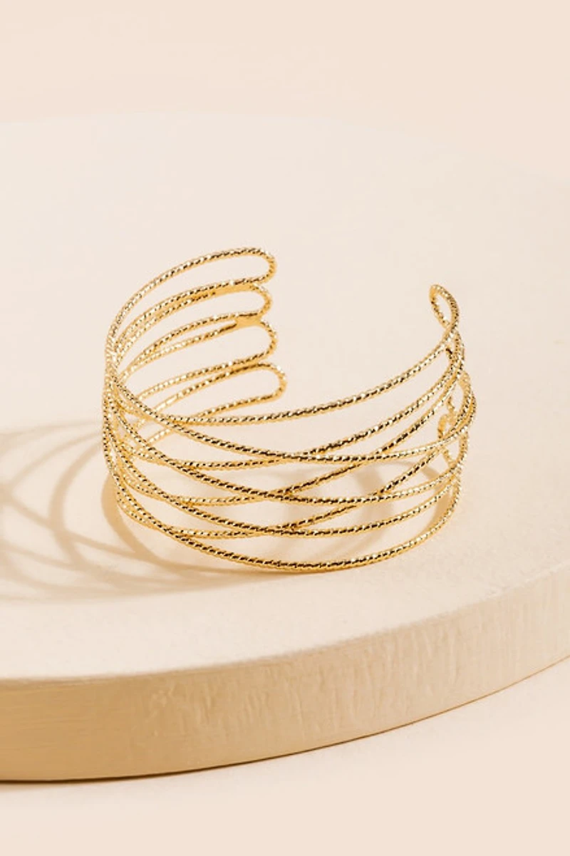 Jia Cross Twisted Cuff Bracelet