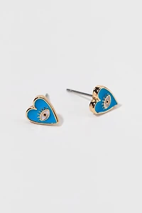 Hello Franki Heart Eye Stud Earrings for girls
