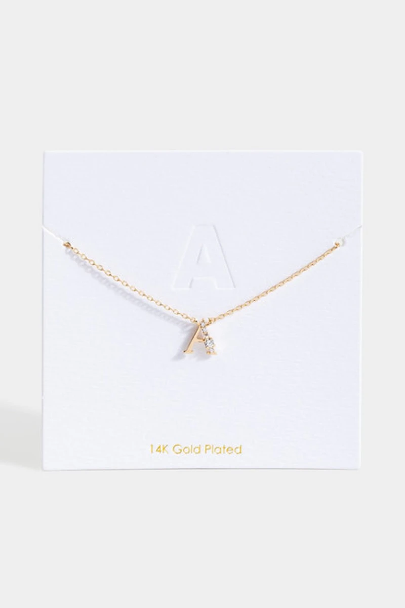 Crystal Cluster Initial Necklace