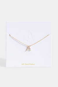 Crystal Cluster Initial Necklace