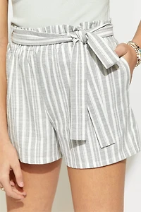 Hello Franki Striped Paperbag Shorts for girls